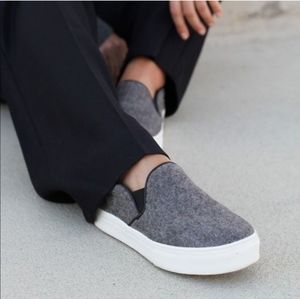 Celine Grey Wool Slip On Sneakers Size 38